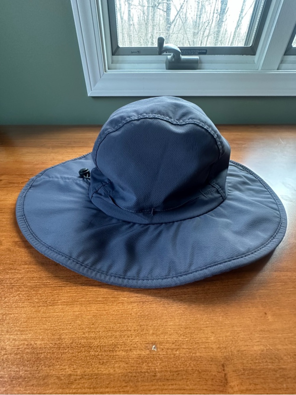 Outdoorcap Wide Brim Sun Hat in Navy Blue Sz L/XL Toggle Tightener